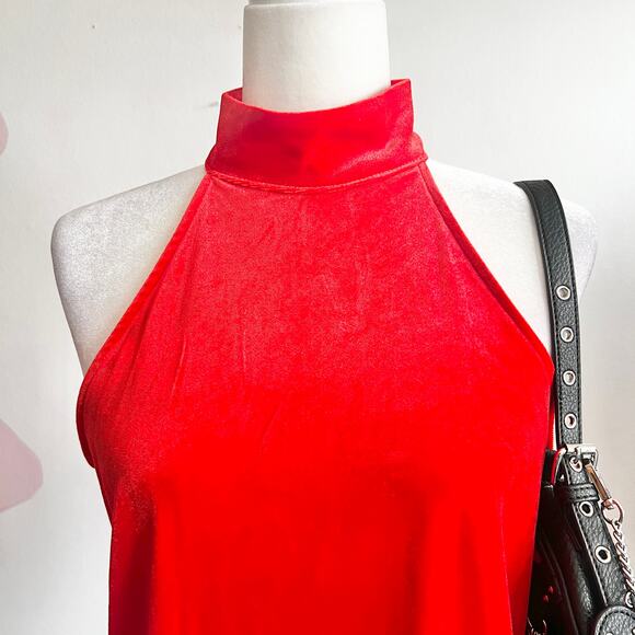 Red Velvet Tank Top, Y2K, Vintage, Gothic, Romantic, Retro, Elegant, Medium - Picture 2 of 5